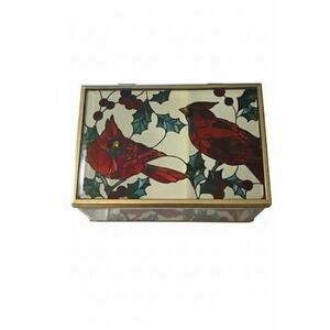 Joan Baker Designs Music Box Glass Brass Plays We Wish You a Merry Christmas